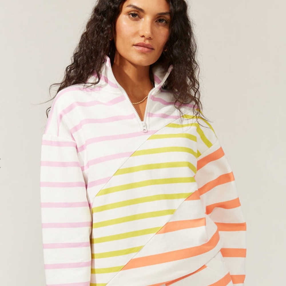 Solid And Striped The Pullover Colorblocked Strip… - image 1